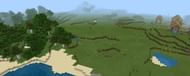 The spawn of seed 8634, where village can be seen in the distance (Image via digminecraft)